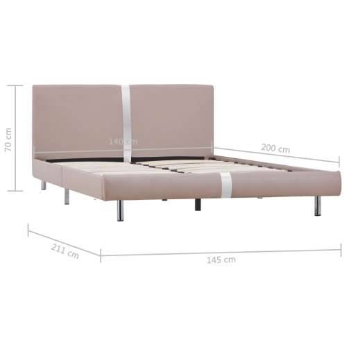Okvir za krevet od umjetne kože boja cappuccina 140 x 200 cm Boja cappuccina 140 x 200 cm Cijena