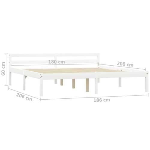 Okvir za krevet od masivne borovine bijeli 180 x 200 cm Cijena