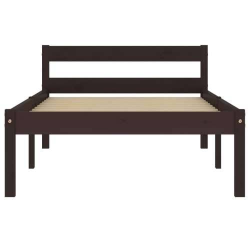 Okvir za krevet od masivne borovine tamnosmeđi 100 x 200 cm Cijena