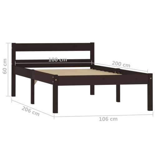 Okvir za krevet od masivne borovine tamnosmeđi 100 x 200 cm Cijena