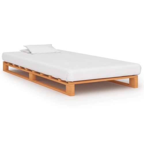Okvir za krevet od paleta od masivne borovine smeđi 90 x 200 cm