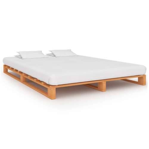 Okvir kreveta od paleta smeđi od masivne borovine 140 x 200 cm Cijena