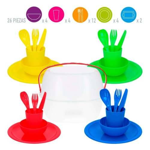 Set za piknik Aktive 22,5 x 1,5 x 22,5 cm polipropilen (4 kom.) Cijena