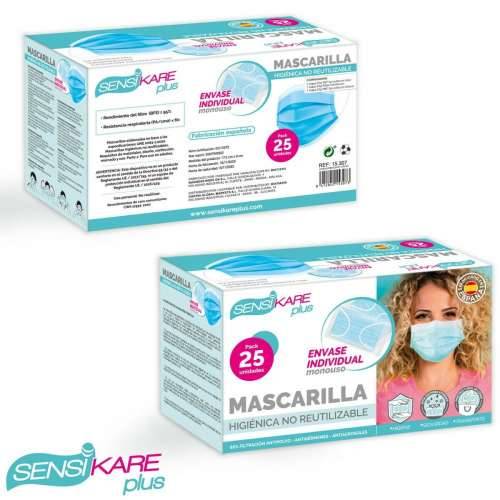 Box of hygienic masks SensiKare 25 Dijelovi (12 kom.) Cijena