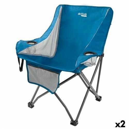 Sklopiva stolica za kampiranje Aktive Plava 48 x 86 x 50 cm (2 kom.) Cijena