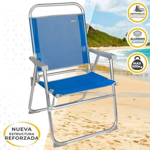 Stolica za za plažu Aktive Gomera Plava 48 x 88 x 50 cm Aluminij Sklopiv (4 kom.) Cijena