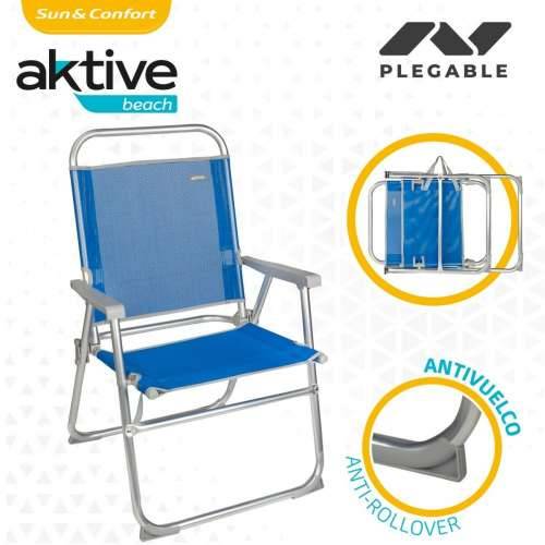 Stolica za za plažu Aktive Gomera Plava 48 x 88 x 50 cm Aluminij Sklopiv (4 kom.) Cijena
