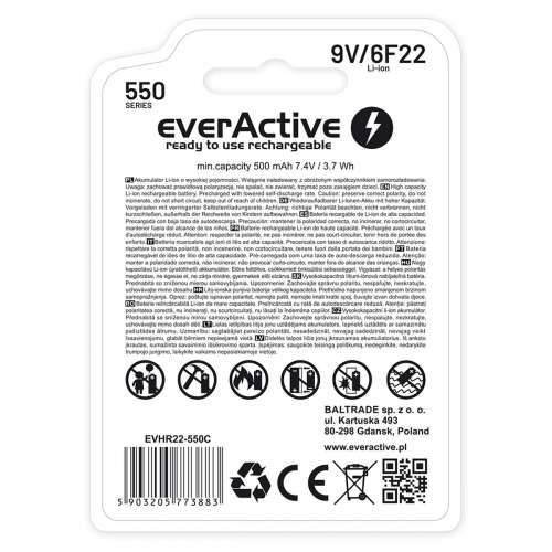 Punjive Baterije EverActive EVHR22-550C 9 V Cijena