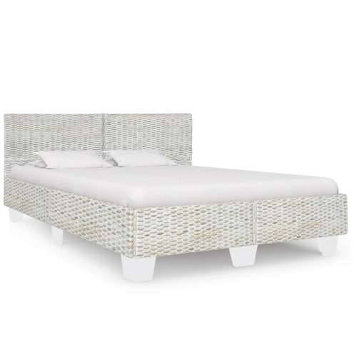 Okvir za krevet od prirodnog ratana sivi 140 x 200 cm - Siva 140 x 200 cm Cijena
