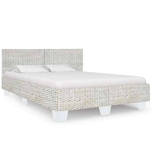 Okvir za krevet od prirodnog ratana sivi 160 x 200 cm Siva 160 x 200 cm Cijena