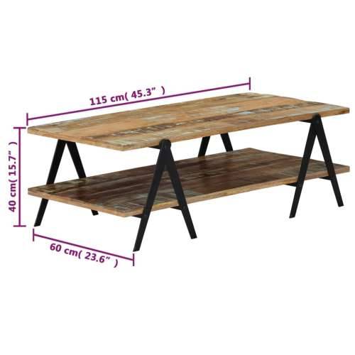 Stolić za kavu od masivnog obnovljenog drva 115 x 60 x 40 cm - Šareni 1 Cijena