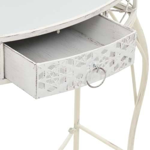 Bočni stolić u francuskom stilu metalni 82 x 39 x 76 cm bijeli Cijena