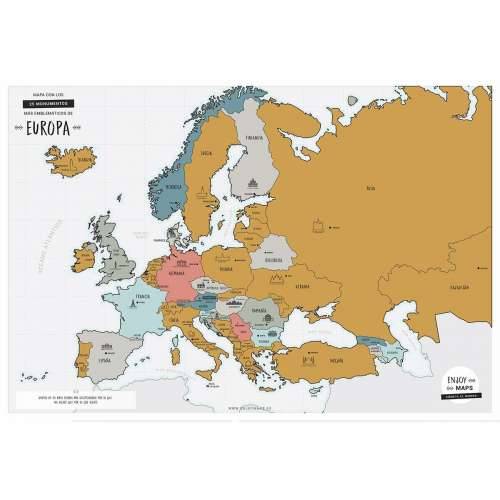 Karta Svijeta Europe 65 x 45 cm Cijena