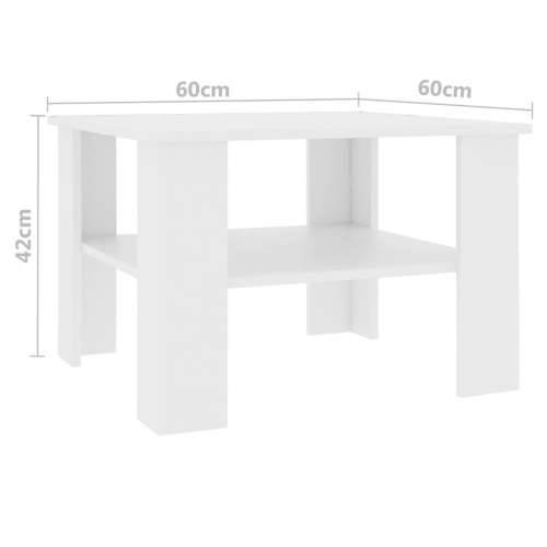 Stolić za kavu bijeli 60 x 60 x 42 cm od iverice Cijena