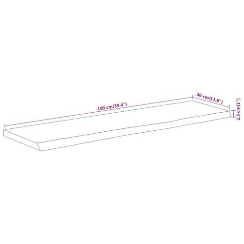 Zidna polica 100x30x2,5 cm pravokutna bagremovo drvo živi rub - Prirodna 100 x 30 x 2.5 cm 1 Masivno bagremovo drvo Cijena