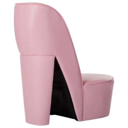 Stolica u obliku visoke pete od umjetne kože ružičasta Cijena
