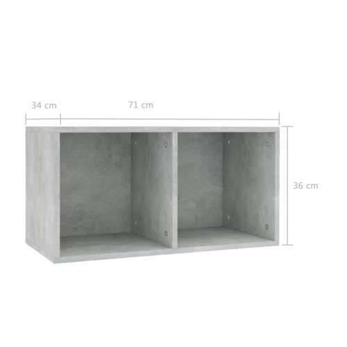 Kutija za pohranu vinilnih ploča boja betona 71x34x36 cm drvena Cijena