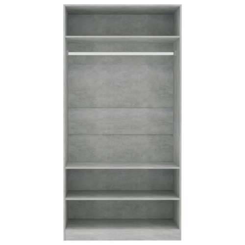 Ormar siva boja betona 100 x 50 x 200 cm od iverice - Beton siva 100 x 50 x 200 cm 1 3 police Cijena