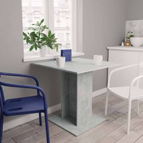 Blagovaonski stol siva boja betona 80 x 80 x 75 cm od iverice Cijena