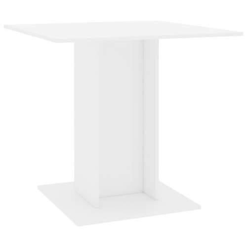 Blagovaonski stol visoki sjaj bijeli 80 x 80 x 75 cm od iverice Cijena