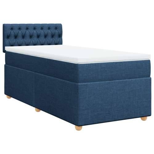 Krevet s oprugama i madracem plavi 80x200 cm od tkanine - Plava 80 x 200 cm Dizajn s gumbima Cijena