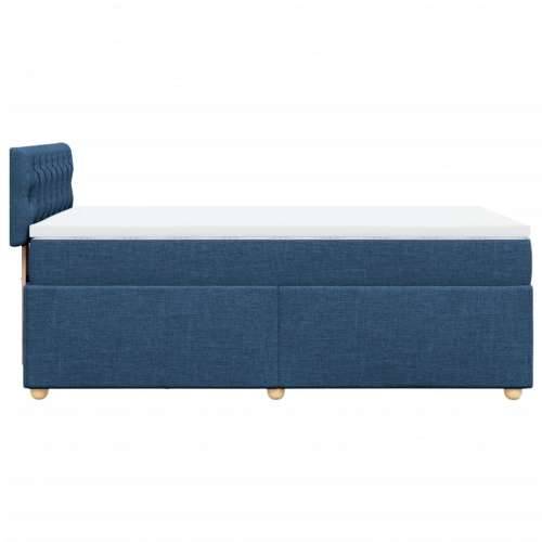 Krevet s oprugama i madracem plavi 80x200 cm od tkanine - Plava 80 x 200 cm Dizajn s gumbima Cijena