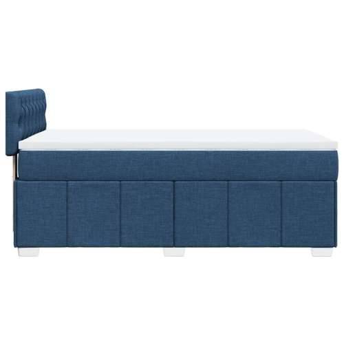 Krevet s oprugama i madracem plavi 80x200 cm od tkanine - Plava 80 x 200 cm Dizajn s gumbima Cijena
