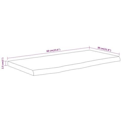 Zidna polica 60x30x2,5 cm pravokutna bagremovo drvo živi rub - Prirodna 60 x 30 x 2.5 cm 1 Masivno bagremovo drvo Cijena