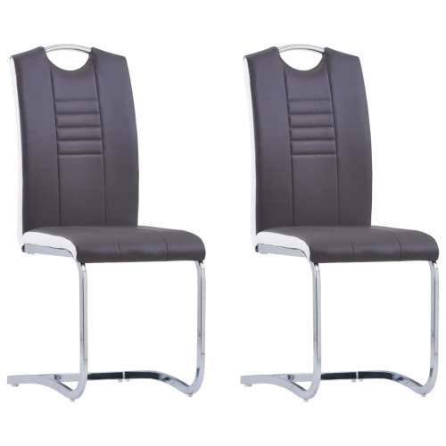 Konzolne blagovaonske stolice od umjetne kože 2 kom sive