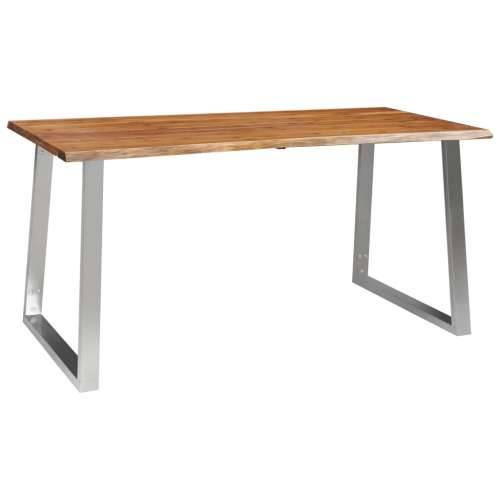 Blagovaonski stol 160 x 80 x 75 cm od bagremovog drva i čelika Cijena