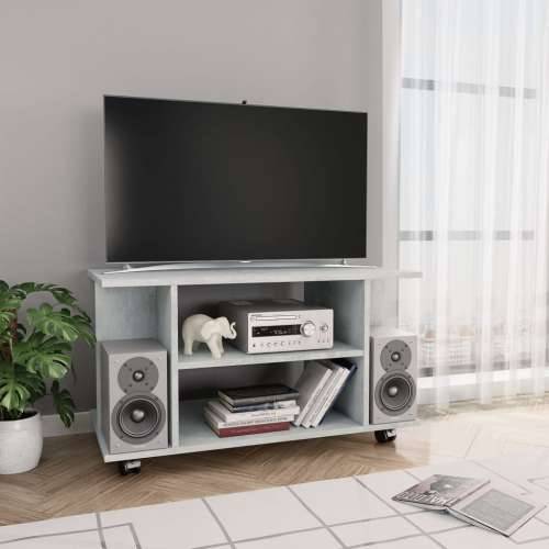 800193 TV Cabinet with Castors Concrete Grey 80x40x40 cm Chipboard   Cijena