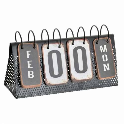 Stolni Kalendar DKD Home Decor Bijela Crna 34 x 13 x 21 cm Cijena