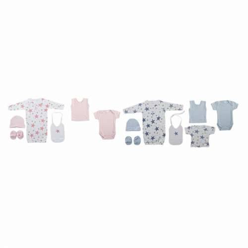 Set Odjeće DKD Home Decor Plava Roza 0-6 Mjeseci Zvijezde (7 Dijelovi) (2 kom.) Cijena