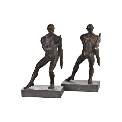 Grāmatbalsts DKD Home Decor Crna Bakar Smola Moški 14 x 8,4 x 25 cm Cijena