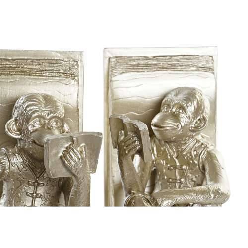 Grāmatbalsts DKD Home Decor Šampanjac 13 x 12 x 17,5 cm Smola Kolonijalni Majmun Cijena