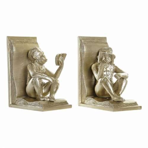 Grāmatbalsts DKD Home Decor Šampanjac 13 x 12 x 17,5 cm Smola Kolonijalni Majmun Cijena