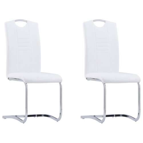 Konzolne blagovaonske stolice od umjetne kože 2 kom bijele