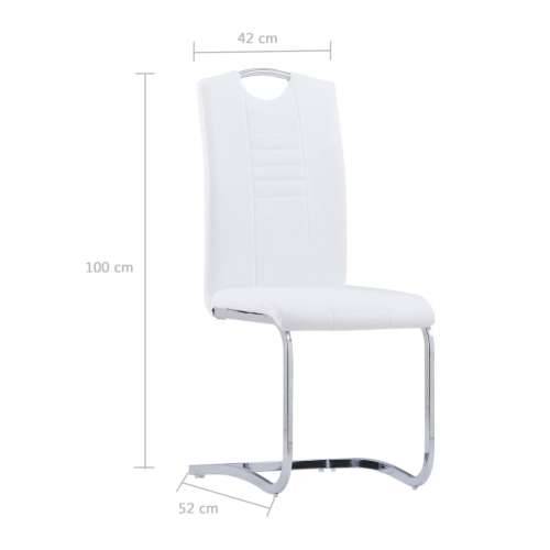 Konzolne blagovaonske stolice od umjetne kože 2 kom bijele Cijena