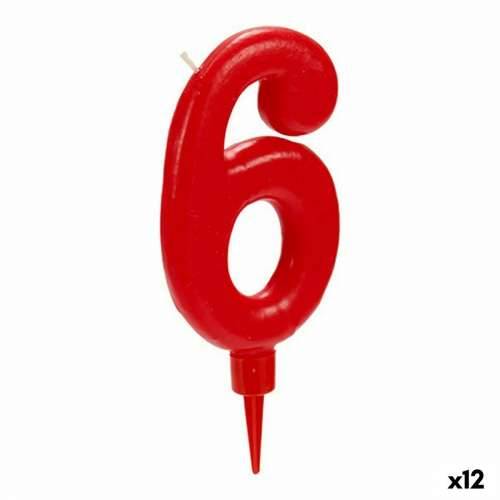 Svijeća Rođendan Brojevi 6 Crvena (12 kom.) Cijena
