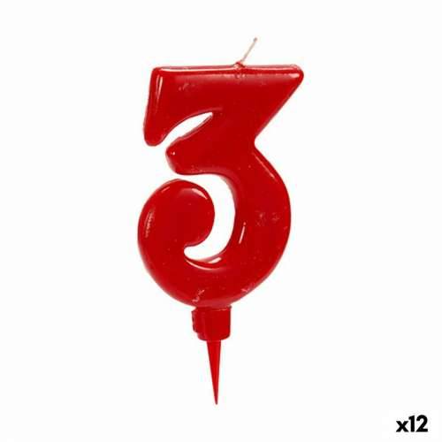 Svijeća Rođendan Crvena Brojevi 3 (12 kom.) Cijena