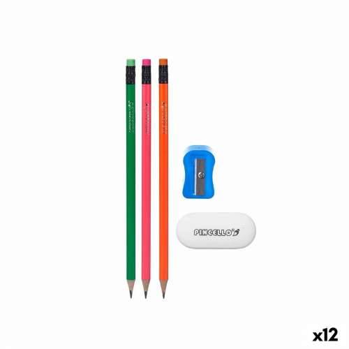 Set Olovaka Pincello 477 Plava Crvena Zelena Oranžna Šiljilo Gumica (12 kom.) Cijena