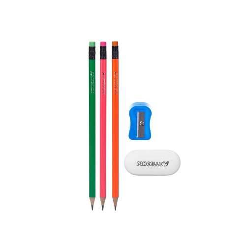Set Olovaka Pincello 477 Plava Crvena Zelena Oranžna Šiljilo Gumica (12 kom.) Cijena