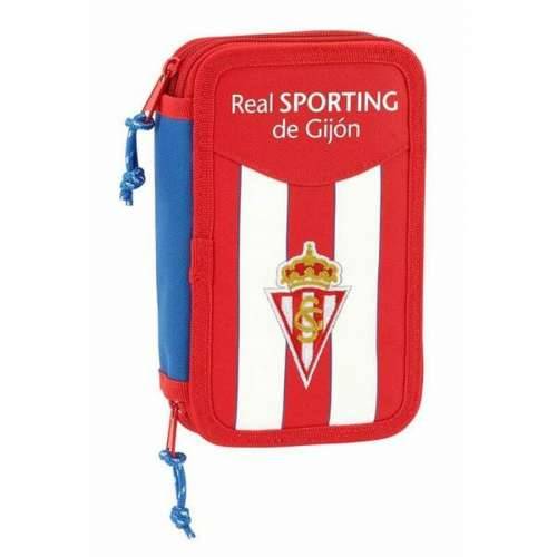 Dvostruka pernica Real Sporting de Gijón Bijela Crvena 12.5 x 19.5 x 4 cm (28 Dijelovi) Cijena