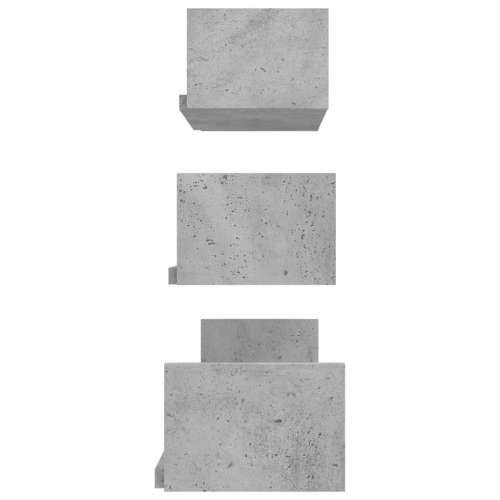 Zidne police za izlaganje 3 kom siva boja betona iverica Cijena
