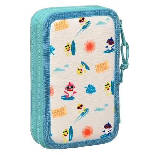 Dvostruka pernica Baby Shark Surfing Plava Bijela 12.5 x 19.5 x 4 cm (28 Dijelovi) Cijena