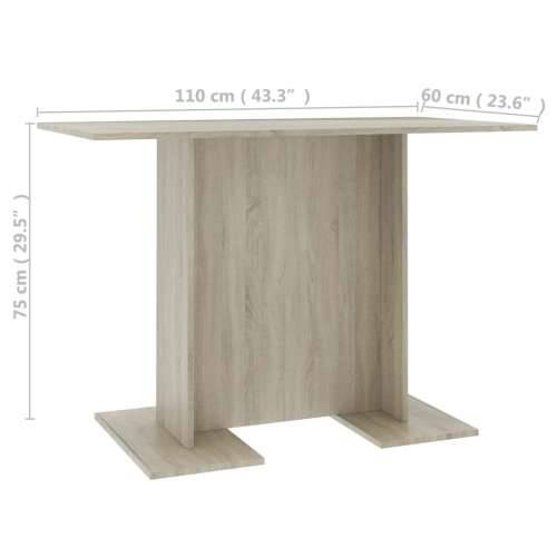 Blagovaonski stol boja hrasta sonome 110 x 60 x 75 cm drvena - sonoma hrast 1 Cijena