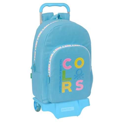Školski Ruksak s Kotačima Benetton Spring Nebesko plava 30 x 46 x 14 cm Cijena