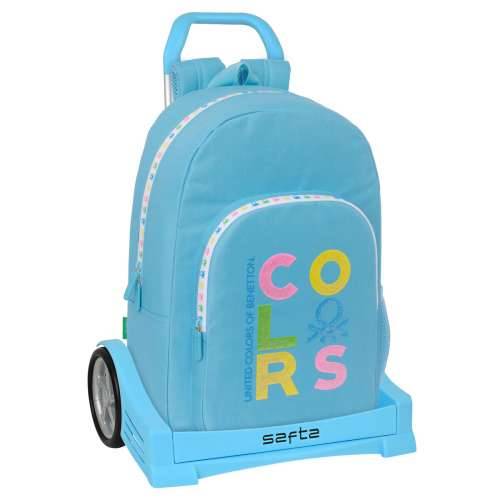 Školski Ruksak s Kotačima Benetton Spring Nebesko plava 30 x 46 x 14 cm Cijena