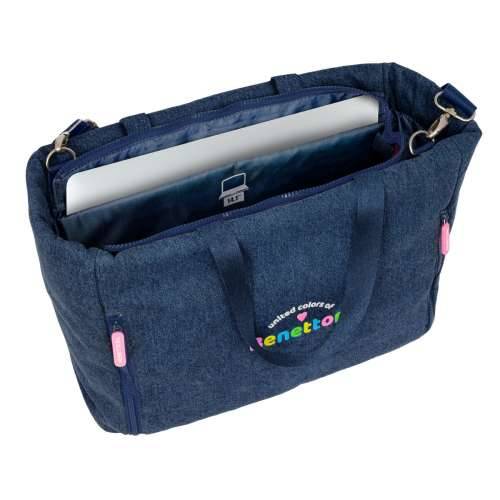Torba Benetton Denim Plava 40 x 31 x 17 cm Cijena