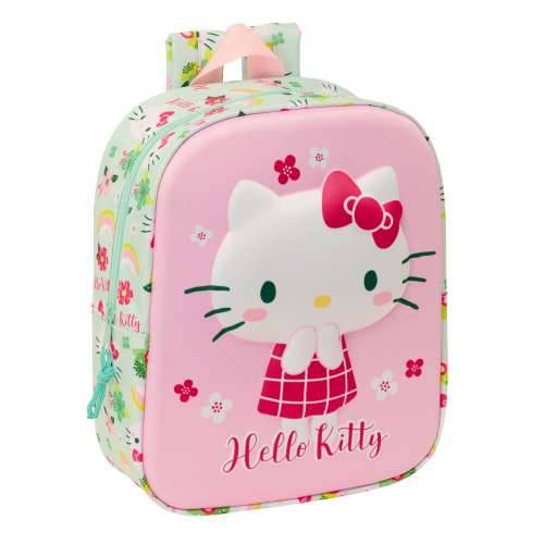 Školski Ruksak Hello Kitty Zelena Roza 22 x 27 x 10 cm 3D Cijena